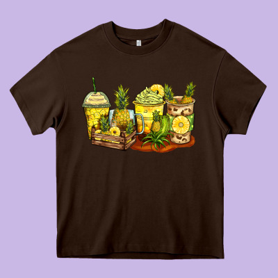 Pineapple Farm Fresh Coffee Cups Heavy Core Tee Designed By Zillion Design Studio