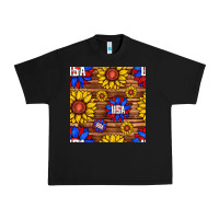 Black usa sunflower seamless pattern Urban Heavy Tee - BundleAndBundleShop