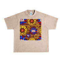 French Oak usa sunflower seamless pattern Urban Heavy Tee - BundleAndBundleShop