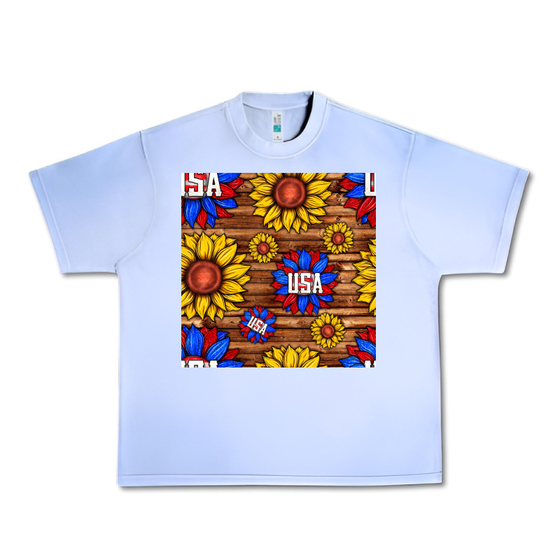 Usa Sunflower Seamless Pattern Urban Heavy Tee by BundleAndBundleShop | Teevron