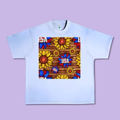 Usa Sunflower Seamless Pattern Urban Heavy Tee Designed By Bundleandbundleshop