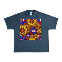 Midnight Navy usa sunflower seamless pattern Urban Heavy Tee - BundleAndBundleShop