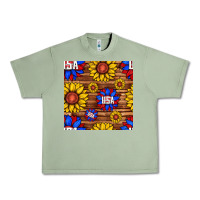Oil Green usa sunflower seamless pattern Urban Heavy Tee - BundleAndBundleShop