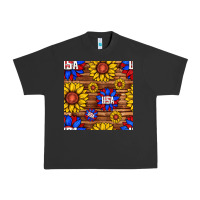 Pigment Black usa sunflower seamless pattern Urban Heavy Tee - BundleAndBundleShop