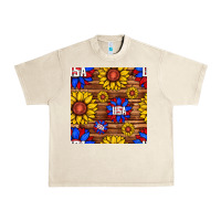 Sandshell usa sunflower seamless pattern Urban Heavy Tee - BundleAndBundleShop