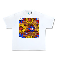 White usa sunflower seamless pattern Urban Heavy Tee - BundleAndBundleShop