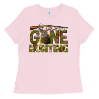 Bubblegum Pink gone hunting western Ladies Tee - texasbilliewilder