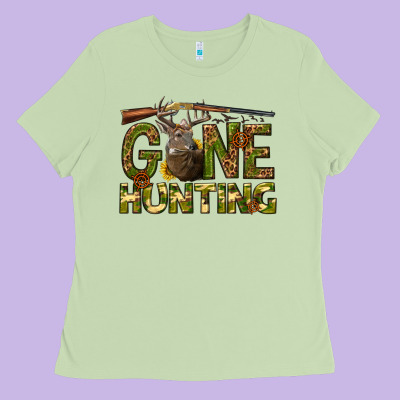 Gone Hunting Western Ladies Tee Designed By Texasbilliewilder