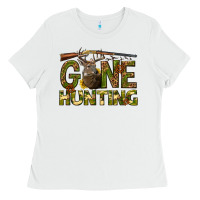 White gone hunting western Ladies Tee - texasbilliewilder