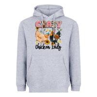 Heather Grey crazy chicken lady Heavyweight Hoodie - Artiststas