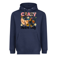 Navy crazy chicken lady Heavyweight Hoodie - Artiststas