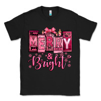Black merry and bright pink Christmas Classic Tee - Jasminsmagicworld