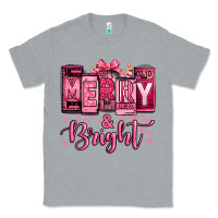 Heather Grey merry and bright pink Christmas Classic Tee - Jasminsmagicworld