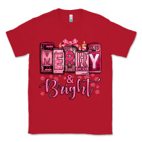 Red merry and bright pink Christmas Classic Tee - Jasminsmagicworld