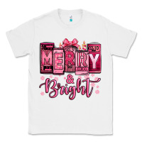 White merry and bright pink Christmas Classic Tee - Jasminsmagicworld