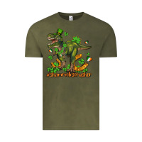 Vintage Olive shamrockscrusher t rex and horseshoe Vintage Tee - AdoDesignShop