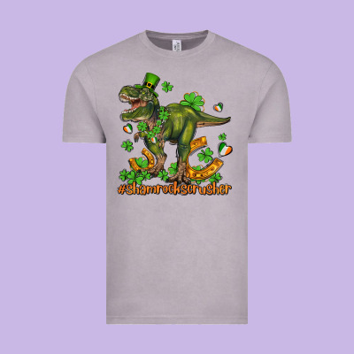 Shamrockscrusher T Rex And Horseshoe Vintage Tee Designed By Adodesignshop