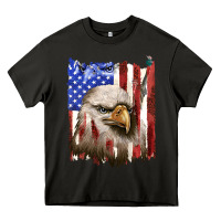 Asphalt usa flag with eagle head Heavy Core Tee - texasbilliewilder