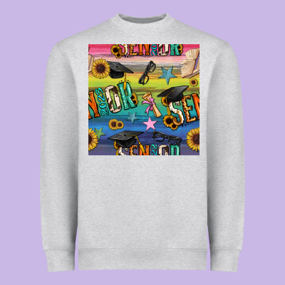Graduation Seamless Pattern Heavyweight Sweatshirt Designed By Bundleandbundleshop