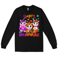 Black Happy Hallothanksmas unicorns Long Sleeve Tee - NancyCooperArtShop