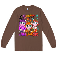 Chestnut Happy Hallothanksmas unicorns Long Sleeve Tee - NancyCooperArtShop