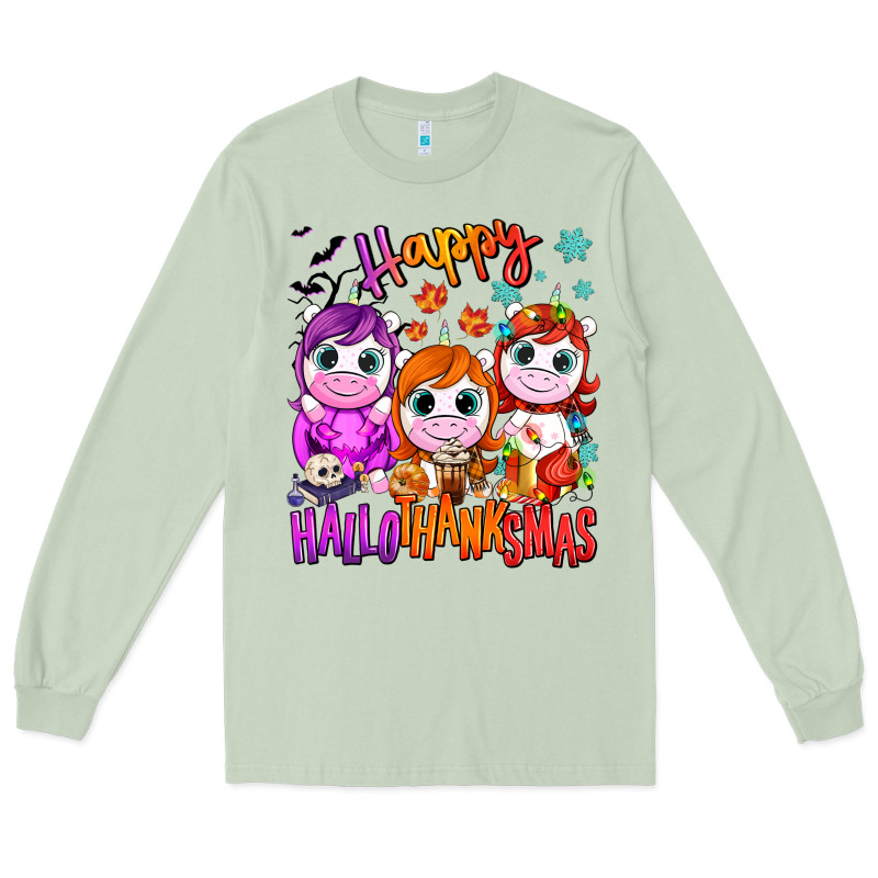 Happy Hallothanksmas Unicorns Long Sleeve Tee by NancyCooperArtShop | Teevron