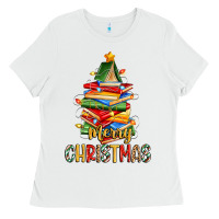 White book christmas tree merry christmas Ladies Tee - Zillion Design Studio