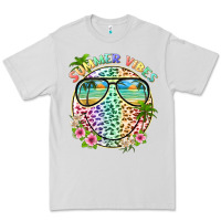 Summer Vibes With Smile Face And Leopard Premium Tee | Teevron