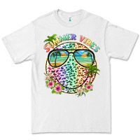 White summer vibes with smile face and leopard Premium Tee - texasbilliewilder
