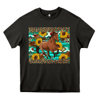 Asphalt western horse sunflowers Heavy Core Tee - Artiststas