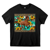 Black western horse sunflowers Heavy Core Tee - Artiststas
