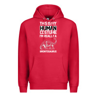 Cardinal This Is My Human Costume Im Really A Brachiosaurus Premium Hoodie - Bettercallsaul