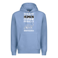 Colony Blue This Is My Human Costume Im Really A Brachiosaurus Premium Hoodie - Bettercallsaul