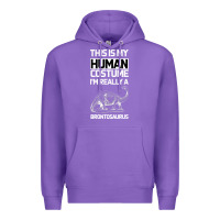 Purple This Is My Human Costume Im Really A Brachiosaurus Premium Hoodie - Bettercallsaul