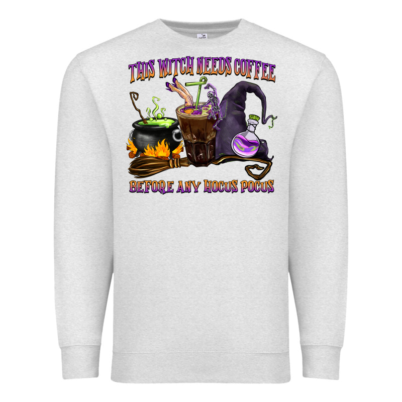 This Witch Needs Coffee Before Any Hocus Pocus Premium Sweatshirt by BarkalooDesign | Teevron