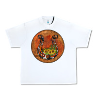 White horseshoe circle Urban Heavy Tee - JahusDesignShop