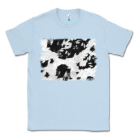 Dusty Blue black and white cowhide backround Classic Tee - NancyCooperArtShop