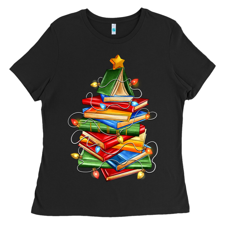 Book Christmas Tree Ladies Tee by Zillion Design Studio | Teevron