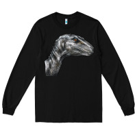 Black Velociraptor Face Long Sleeve Tee - LillyAllenDesigns