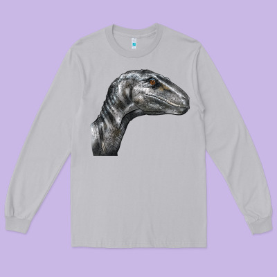 Velociraptor Face Long Sleeve Tee Designed By Lillyallendesigns