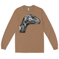 Toasted Coconut Velociraptor Face Long Sleeve Tee - LillyAllenDesigns