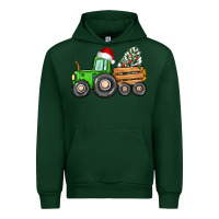Forest Green christmas tractor Urban Hoodie - CowGirlArtShop
