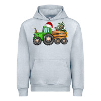 Heather Grey christmas tractor Urban Hoodie - CowGirlArtShop