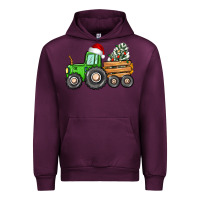 Mauve Wine christmas tractor Urban Hoodie - CowGirlArtShop