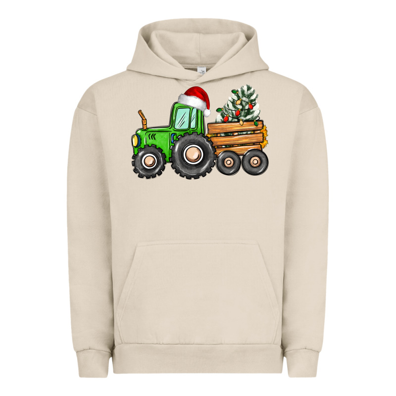 Christmas Tractor Urban Hoodie by CowGirlArtShop | Teevron