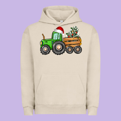 Christmas Tractor Urban Hoodie Designed By Cowgirlartshop