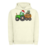 Pigment Pistachio christmas tractor Urban Hoodie - CowGirlArtShop