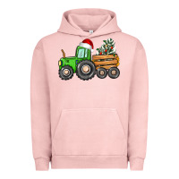 Pigment Salmon christmas tractor Urban Hoodie - CowGirlArtShop