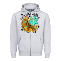 Heather Grey life is better with dogs Zipper Hoodie - NancyCooperArtShop