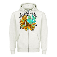 Oatmeal Heather life is better with dogs Zipper Hoodie - NancyCooperArtShop